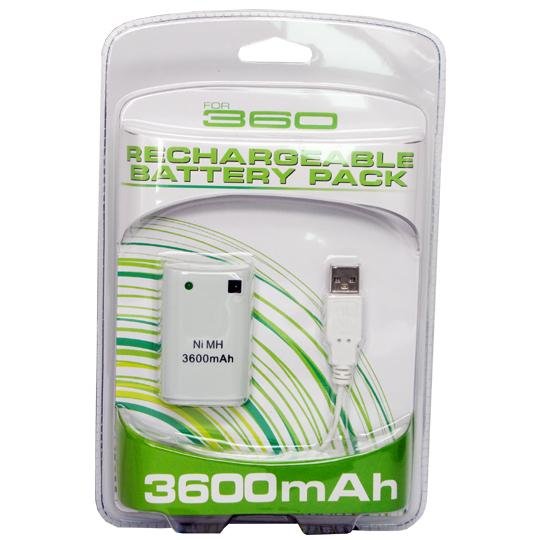 3600mAh Rechargeable Battery Pack for Xbox 360