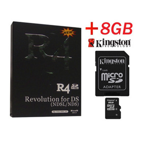 R4 SDHC w/ 8GB Kingston MicroSD Card + Free USB Charge Cable 