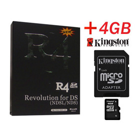 R4 SDHC w/ 4GB Kingston MicroSD Card + Free USB Charge Cable 