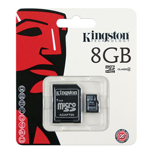 Kingston 8GB Class 4 MicroSD Memory Card w/ FREE SDHC Adapter
